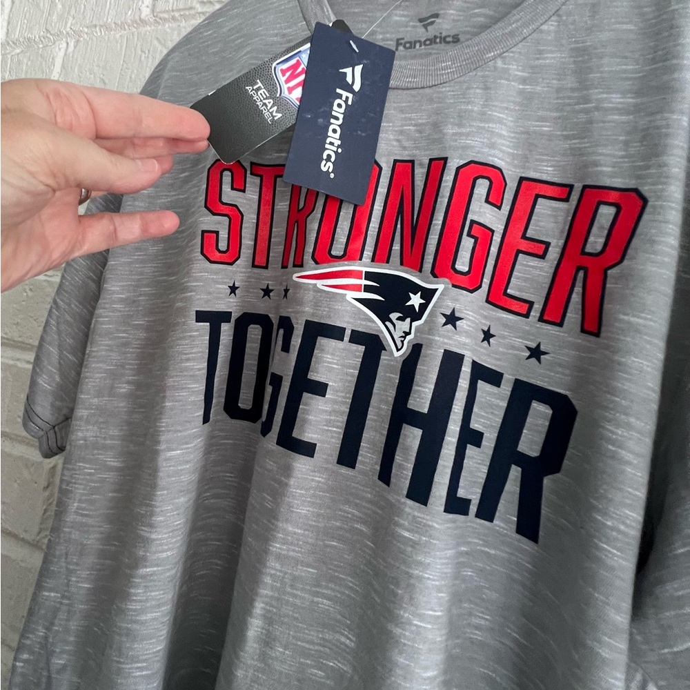 NFL Patriots Fanatics Heathered Gray Men's Shirt - Sz L NEW WITH TAGS